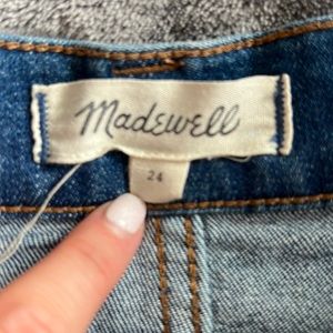 Madewell raw hem jean skirt